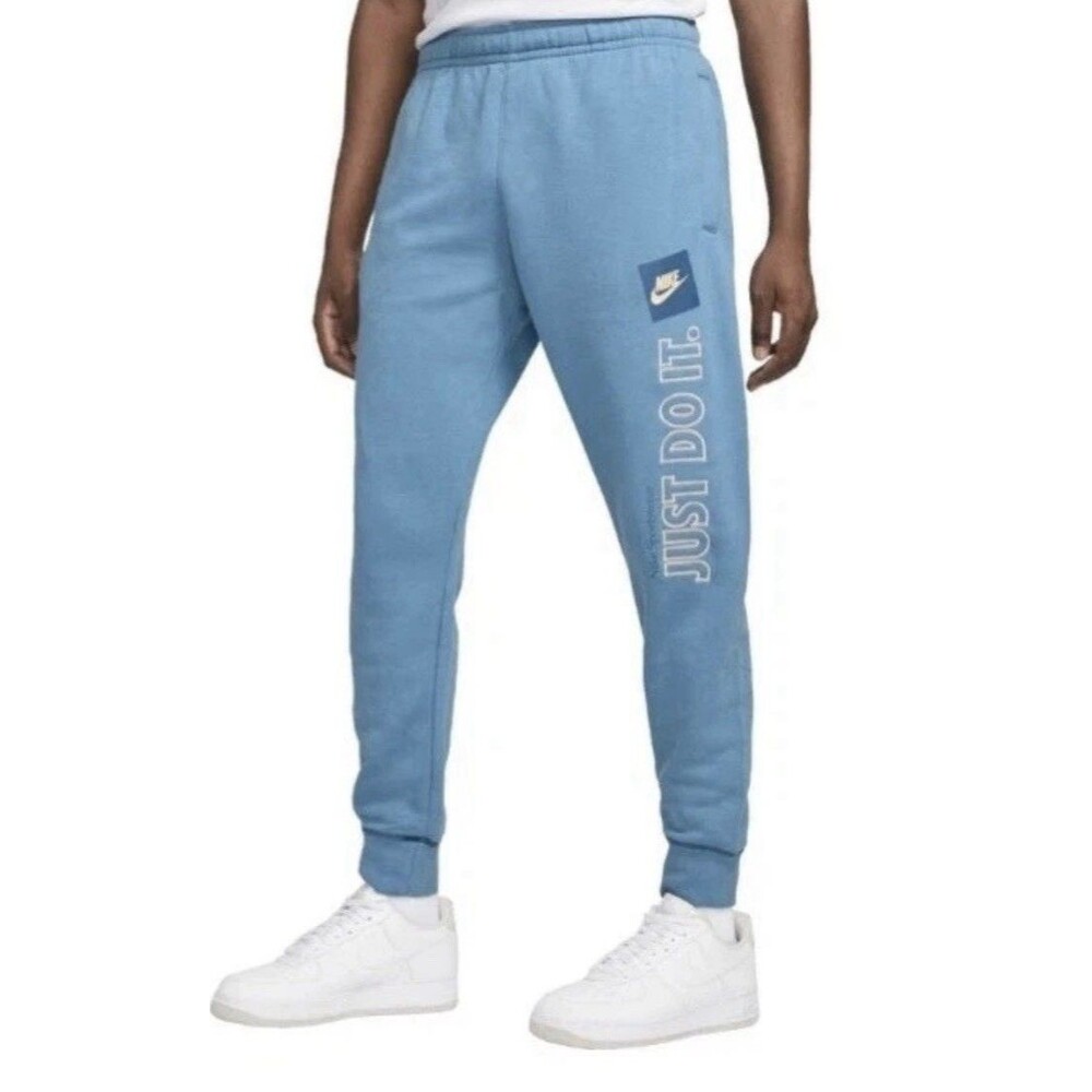 New Men’s Nike Sportswear JDI Joggers Sweatpants Light Blue DD6210-469 NWT XL